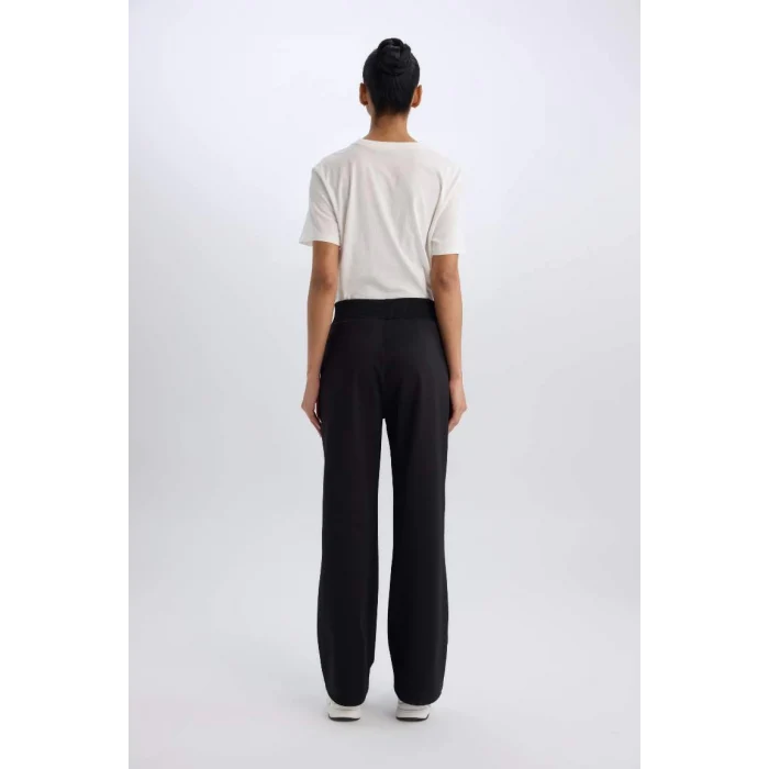 B3987 DeFactoFit Wide Leg Geniş Paça Standart Boy Beli Lastikli Pike Eşofman Altı