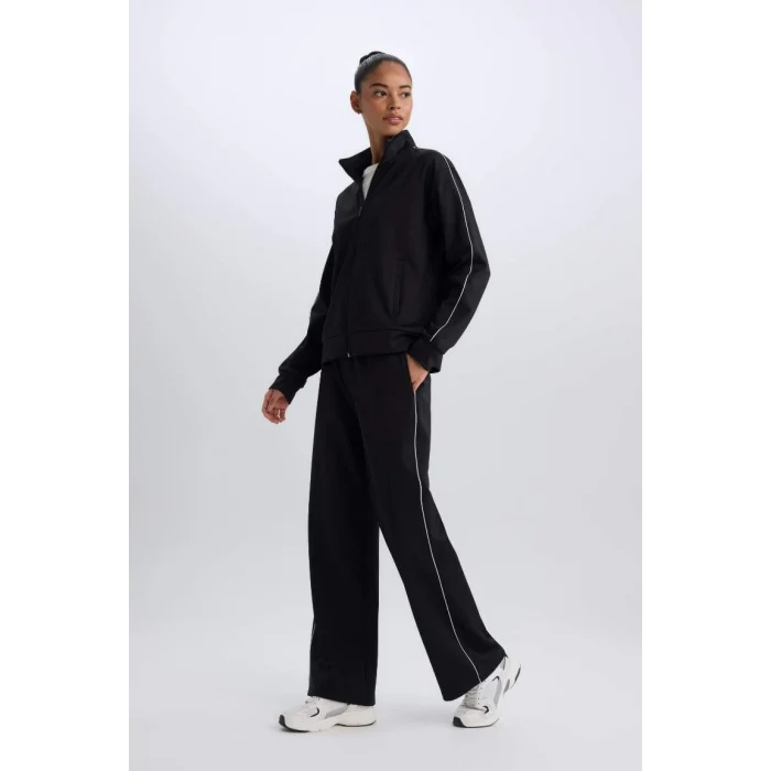 B3987 DeFactoFit Wide Leg Geniş Paça Standart Boy Beli Lastikli Pike Eşofman Altı