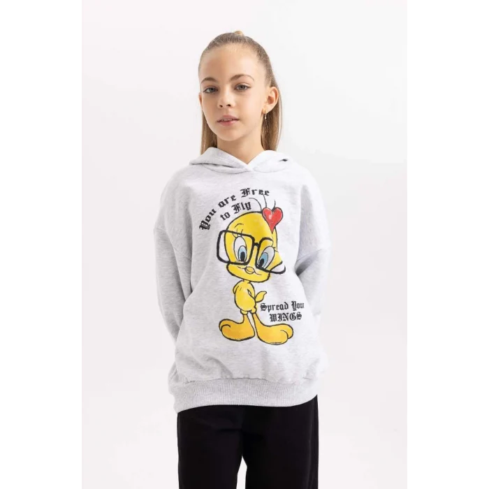 B4729 Kapüşonlu İçi Yumuşak Tüylü Sweatshirt