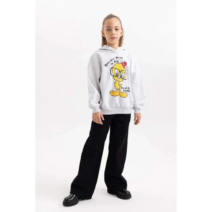 B4729 Kapüşonlu İçi Yumuşak Tüylü Sweatshirt