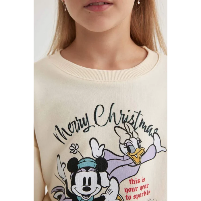 B4736 Disney Mickey Mouse & Friends Bisiklet Yaka Sweatshirt