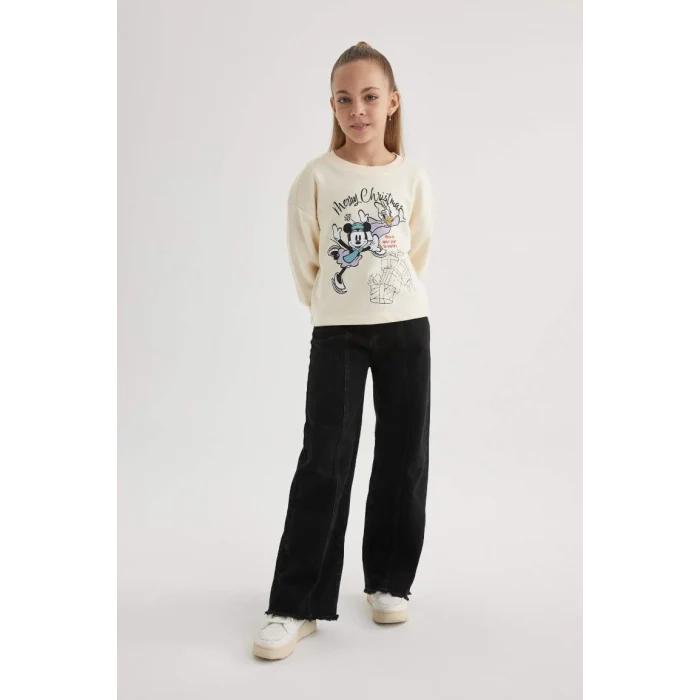 B4736 Disney Mickey Mouse & Friends Bisiklet Yaka Sweatshirt