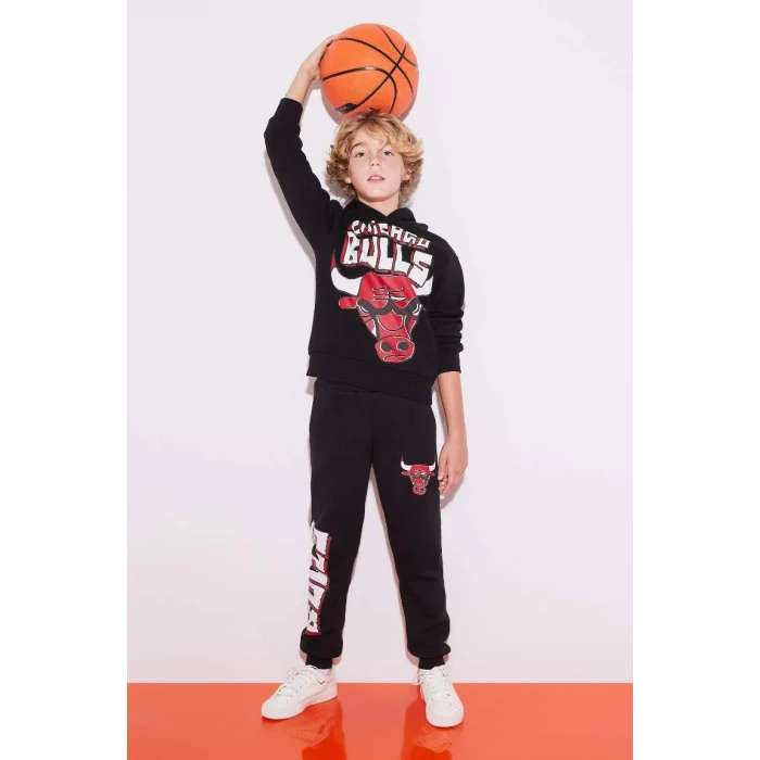 B4910 NBA Chicago Bulls Jogger Eşofman Altı Beli Bağcıklı Lastikli Paça Cepli Kalın