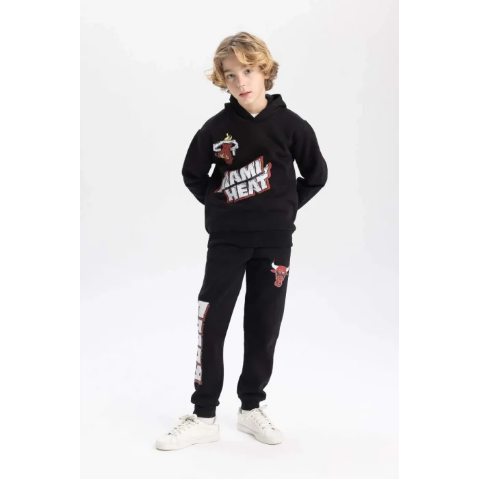 B4910 NBA Chicago Bulls Jogger Eşofman Altı Beli Bağcıklı Lastikli Paça Cepli Kalın