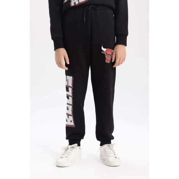 B4910 NBA Chicago Bulls Jogger Eşofman Altı Beli Bağcıklı Lastikli Paça Cepli Kalın