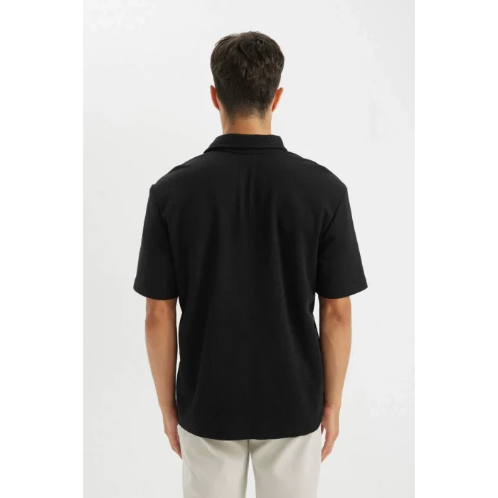 B4939 New Regular Fit Basic Düz Kısa Kollu Polo Tişört