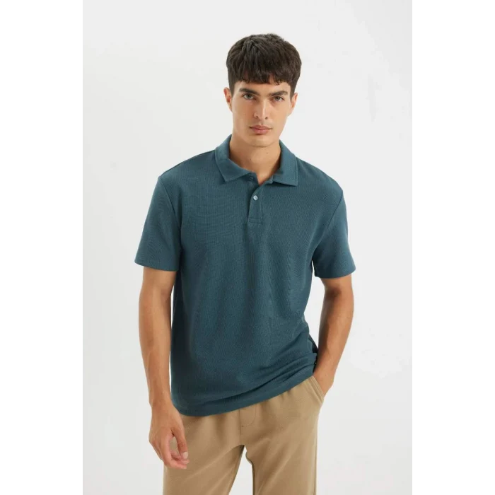 B4939 New Regular Fit Polo Yaka Kısa Kollu Polo Tişört