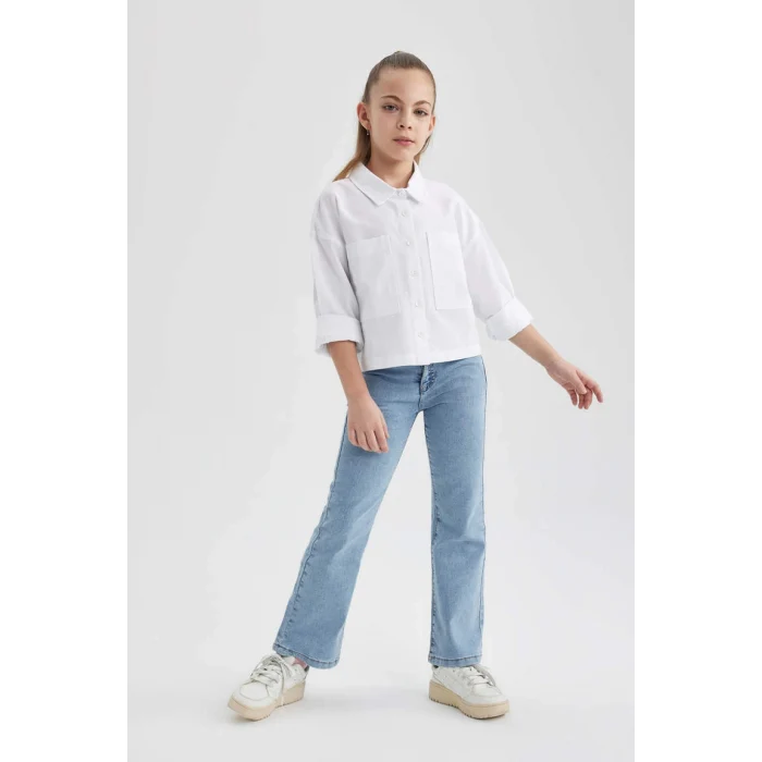 B4948 İspanyol Paça Jean Pantolon