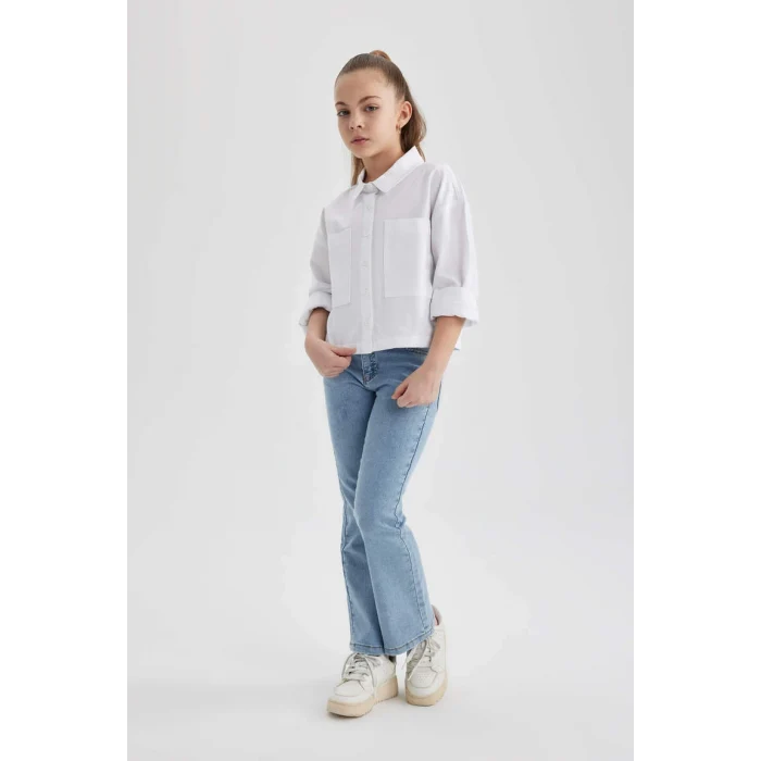 B4948 İspanyol Paça Jean Pantolon