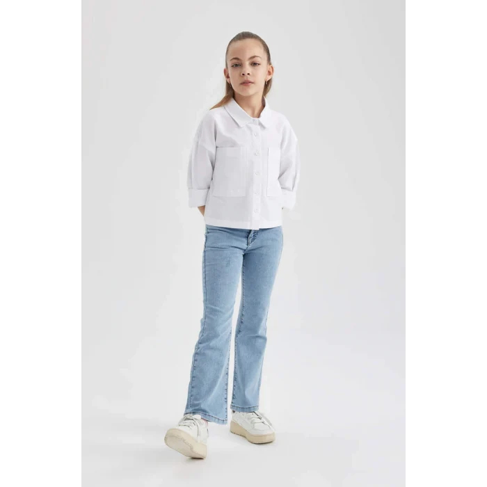 B4948 İspanyol Paça Jean Pantolon