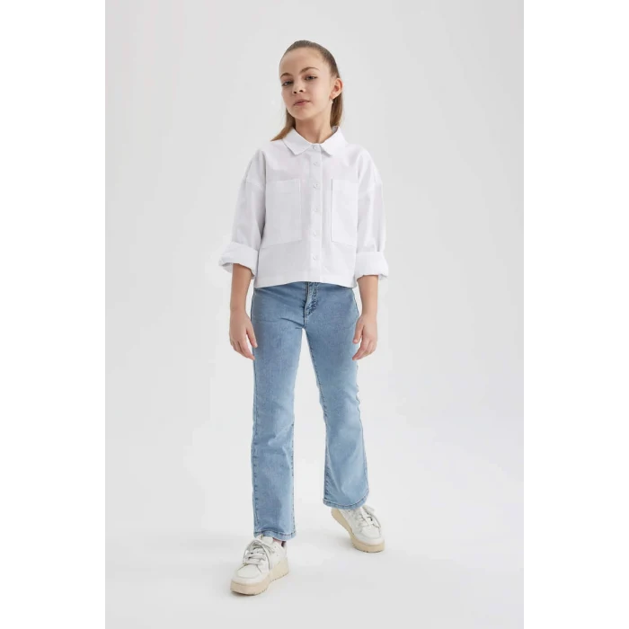 B4948 İspanyol Paça Jean Pantolon