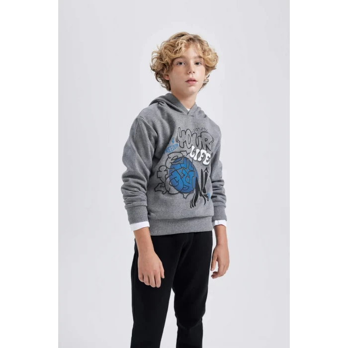 B6660 Baskılı Sweatshirt Eşofman Altı 2li Takım