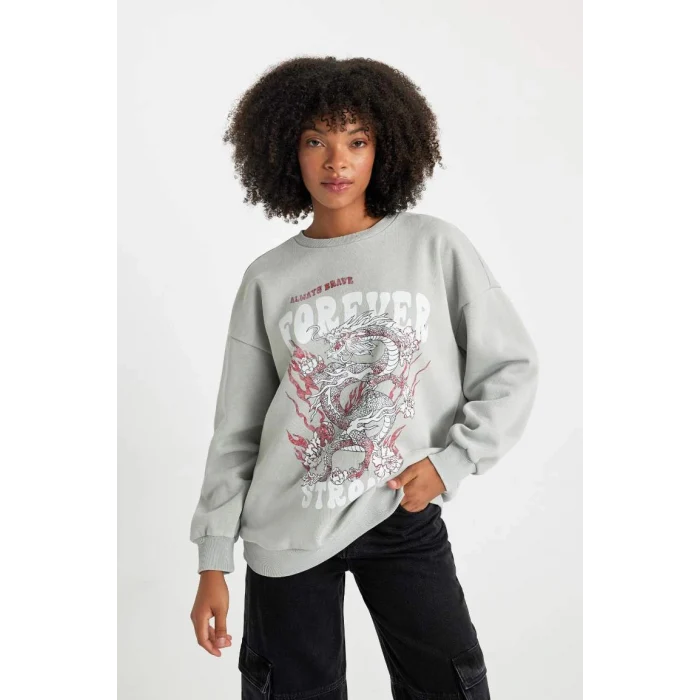 B7284 Oversize Fit Kalın Kumaş Sweatshirt