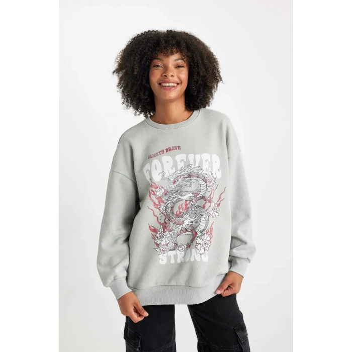 B7284 Oversize Fit Kalın Kumaş Sweatshirt