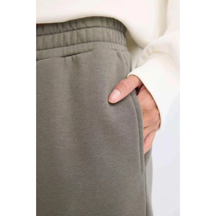 B8571 Cepli Yüksek Bel Kalın Basic Eşofman Altı