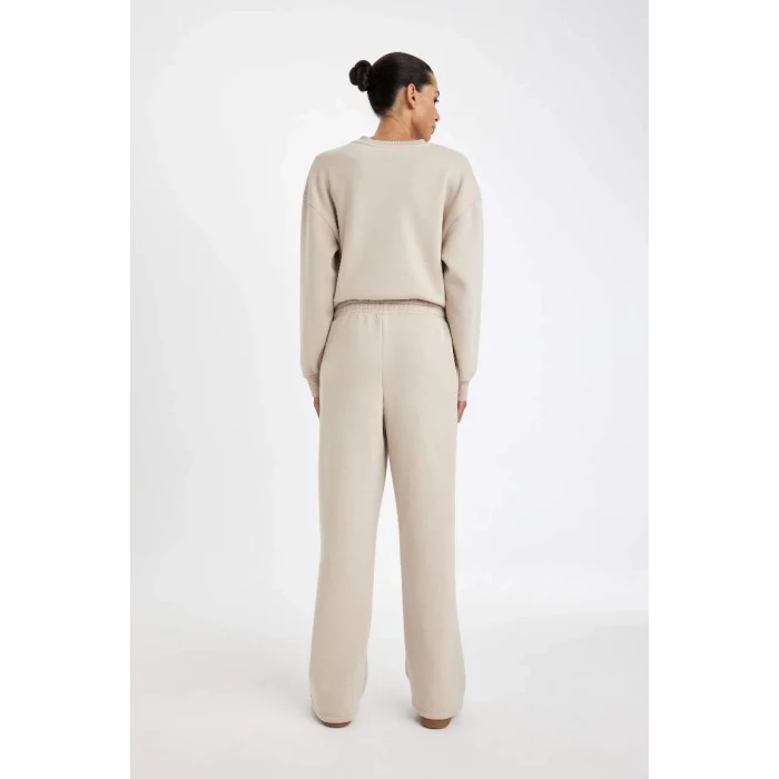 B8571 Cepli Yüksek Bel Kalın Basic Eşofman Altı