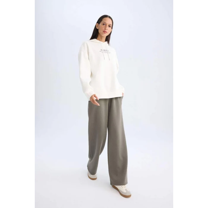 B8571 Cepli Yüksek Bel Kalın Basic Eşofman Altı