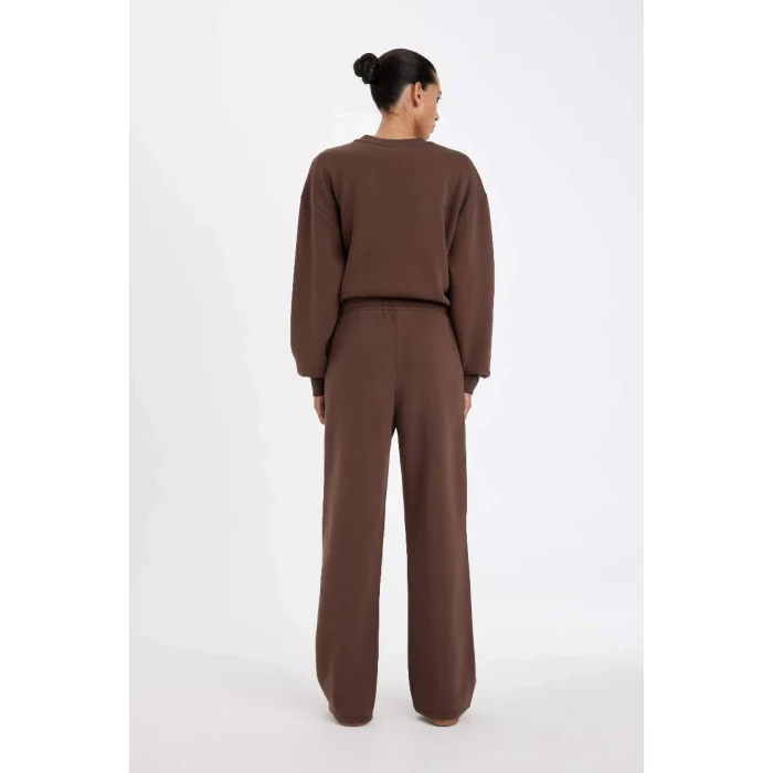 B8571 Cepli Yüksek Bel Kalın Basic Eşofman Altı