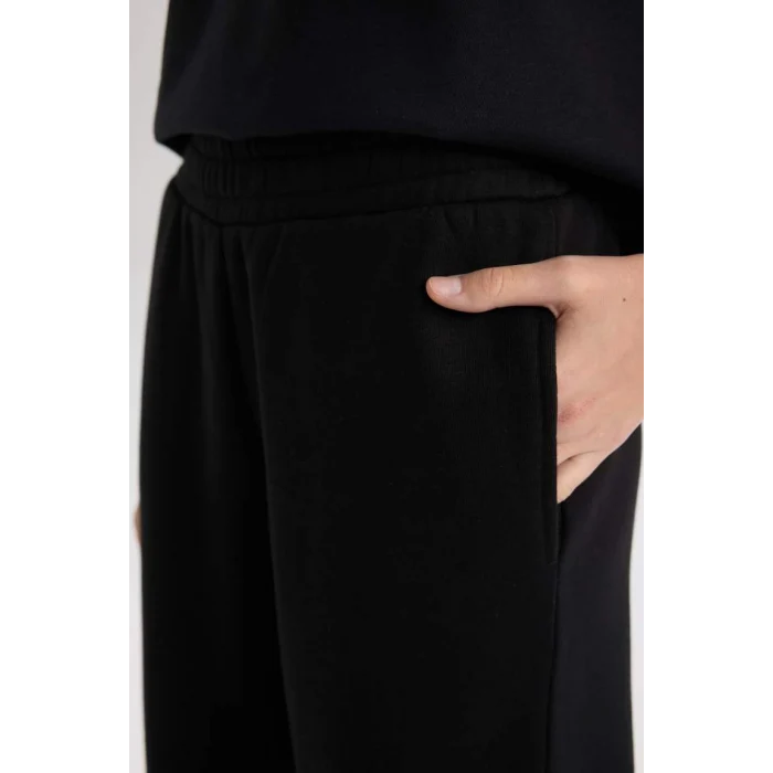 B8571 Cepli Yüksek Bel Kalın Basic Eşofman Altı