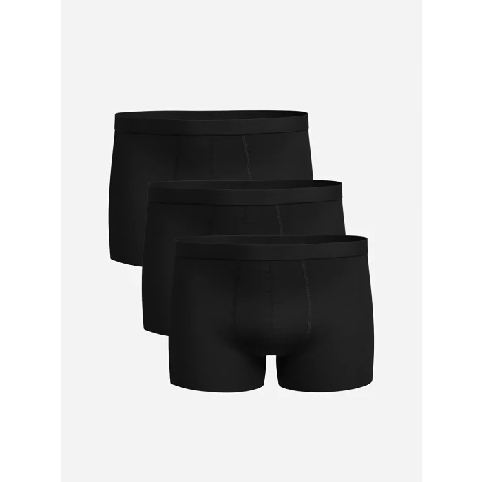 LC WAIKIKI Siyah Standart Kalıp Pamuklu Esnek Erkek Boxer 3lü