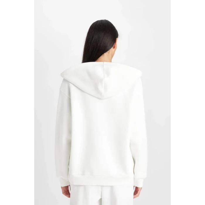 C1809 Kapüşonlu Fermuarlı Cepli Sweatshirt Hırka