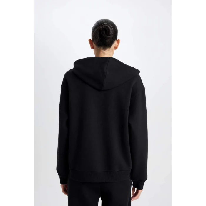 C1809 Kapüşonlu Fermuarlı Cepli Sweatshirt Hırka