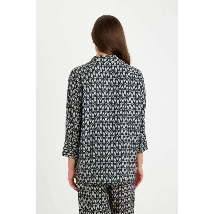 C3818 Regular Fit Desenli Uzun Kollu Gömlek
