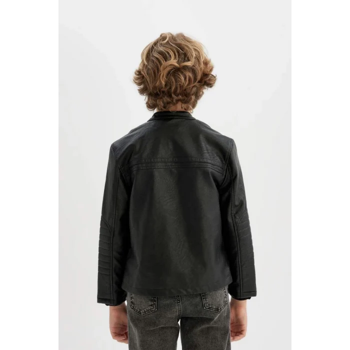 C4320 Su İtici Suni Deri Ceket Mont