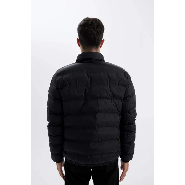 C4856 Dik Yaka Şişme Mont Fermuarlı Çift Cepli Mevsimlik Hafif