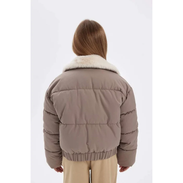 C5388 Suni Kürklü Yaka Şişme Mont