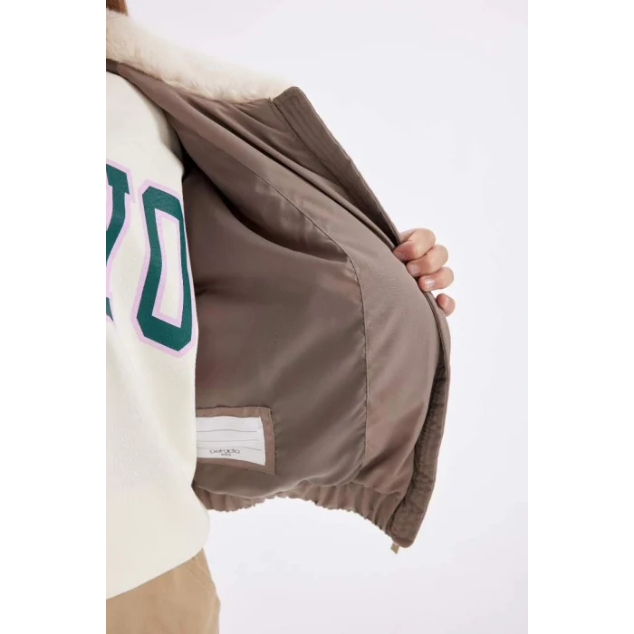 C5388 Suni Kürklü Yaka Şişme Mont