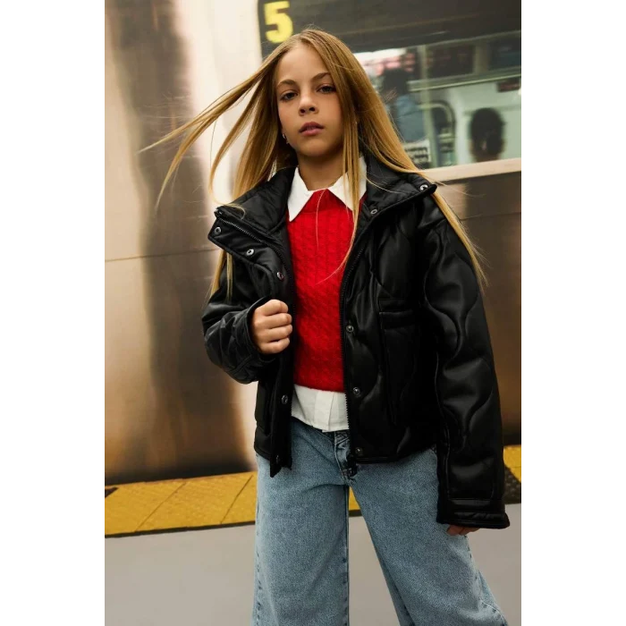 C5486 Su İtici Fermuarlı Çıtçıt Kapamalı Cepli Mont