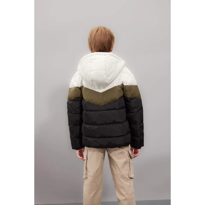 C5511 Su İtici Kapüşonlu Fermuarlı Cepli Polar Astarlı Mont