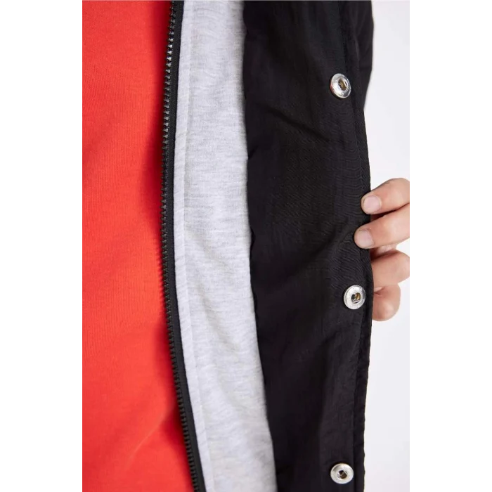 C5569 Su İtici Çıkarılabilir Kapüşonlu Fermuarlı Çıtçıt Kapamalı Cepli Şişme Mont