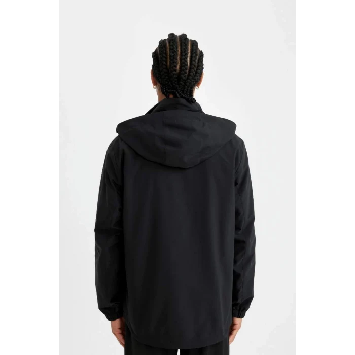 C6047 DefactoFit Su İtici Normal Kesim Kapüşonlu Fermuarlı Cepli Mont