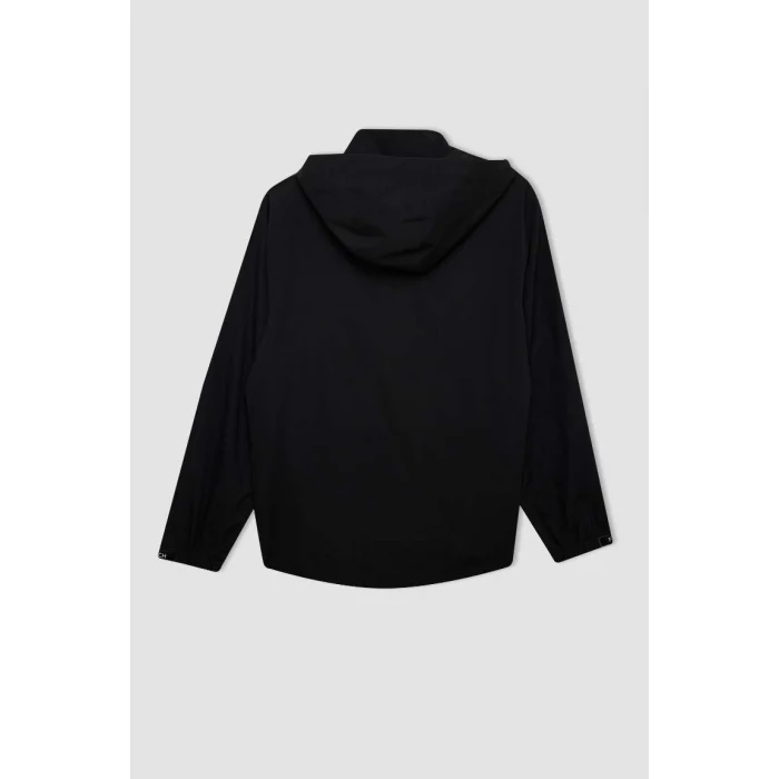 C6047 DefactoFit Su İtici Normal Kesim Kapüşonlu Fermuarlı Cepli Mont