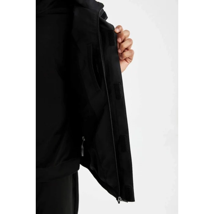 C6047 DefactoFit Su İtici Normal Kesim Kapüşonlu Fermuarlı Cepli Mont