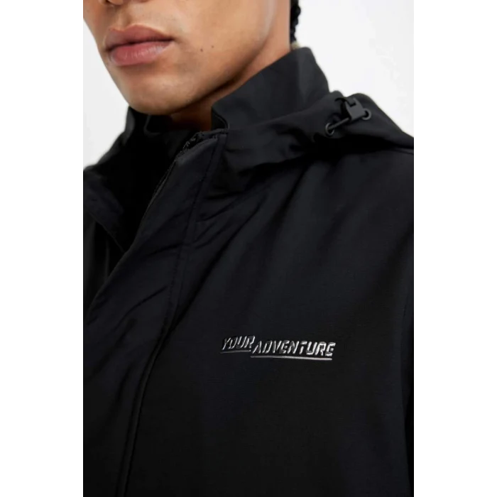 C6047 DefactoFit Su İtici Normal Kesim Kapüşonlu Fermuarlı Cepli Mont