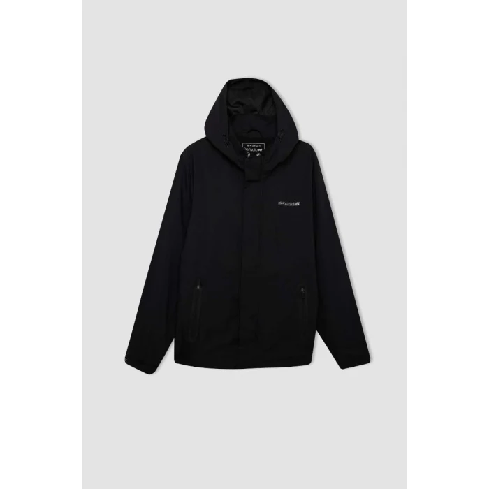 C6047 DefactoFit Su İtici Normal Kesim Kapüşonlu Fermuarlı Cepli Mont