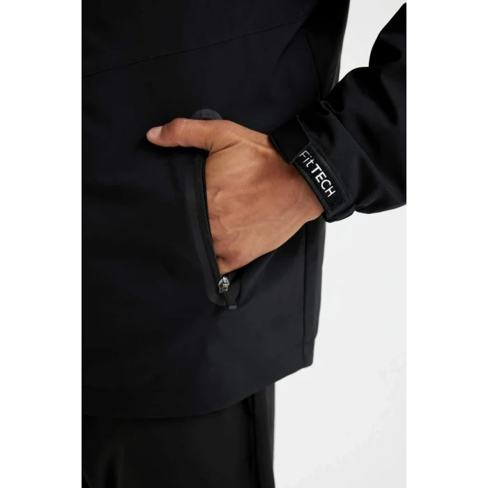 C6047 DefactoFit Su İtici Normal Kesim Kapüşonlu Fermuarlı Cepli Mont