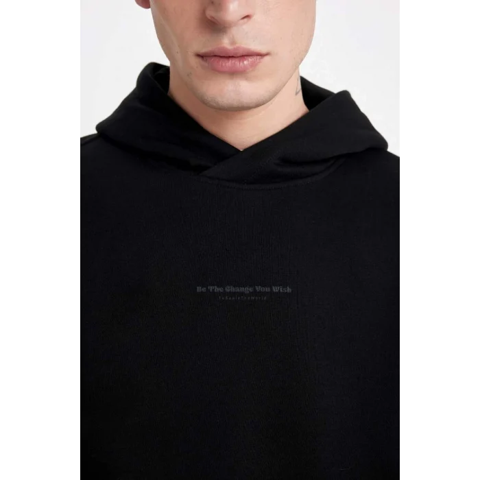 C6131 Regular Fit Kapüşonlu Baskılı Sweatshirt