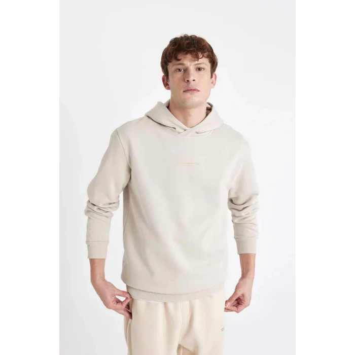 C6131 Regular Fit Kapüşonlu Yazı Baskılı Sweatshirt