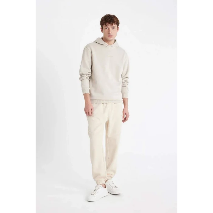 C6131 Regular Fit Kapüşonlu Yazı Baskılı Sweatshirt