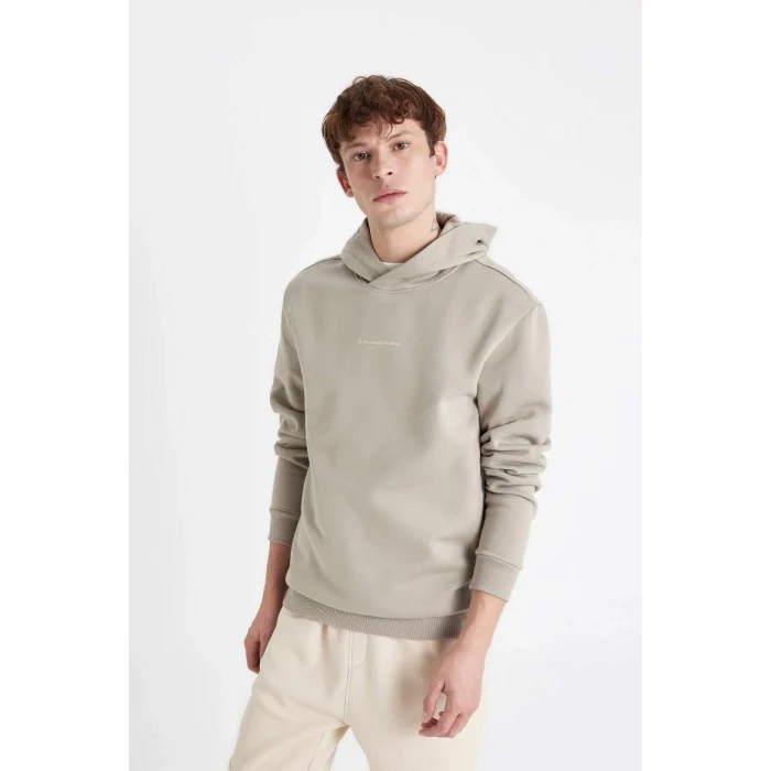 C6131 Regular Fit Kapüşonlu Baskılı Sweatshirt