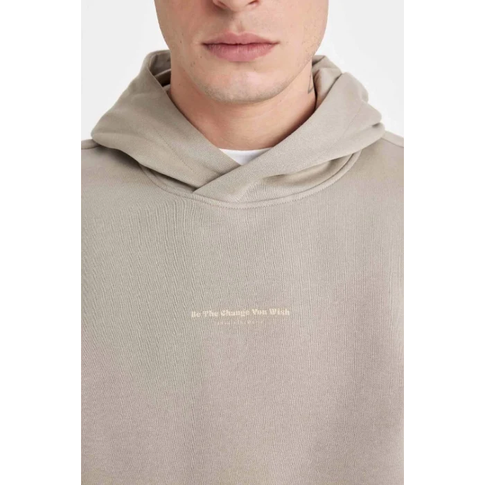 C6131 Regular Fit Kapüşonlu Baskılı Sweatshirt