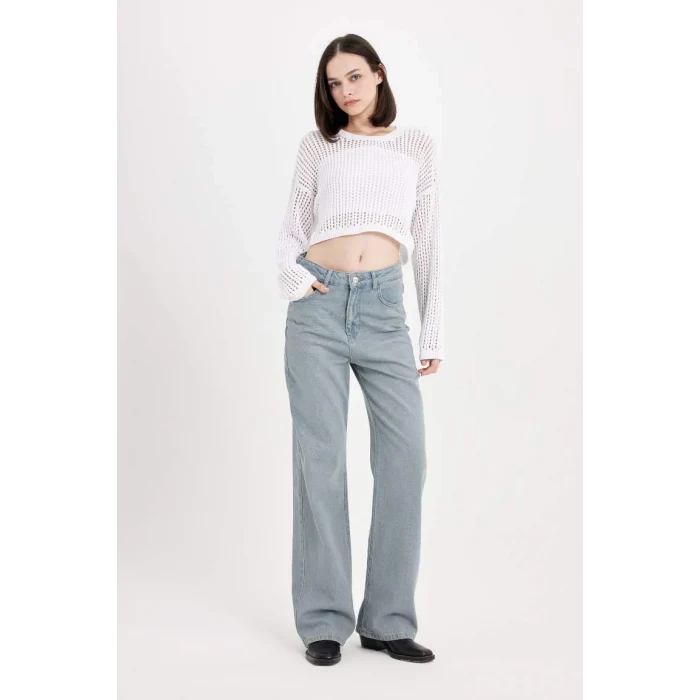 C6189 90s Wide Leg Yüksek Bel Jean Pantolon