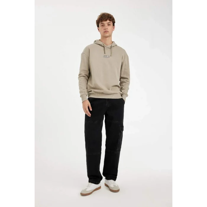 C6515 Marvel Avengers Boxy Fit Kapüşonlu Sırt Baskılı Sweatshirt