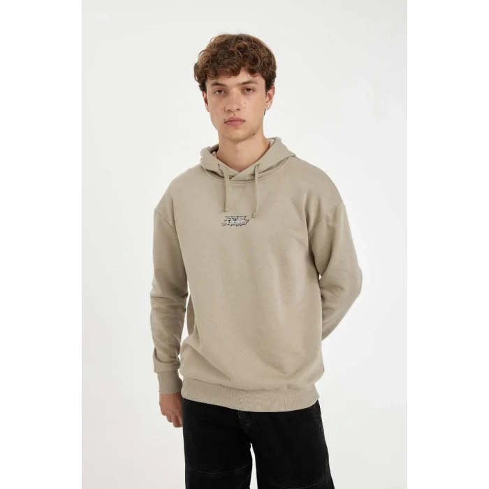 C6515 Marvel Avengers Boxy Fit Kapüşonlu Sırt Baskılı Sweatshirt