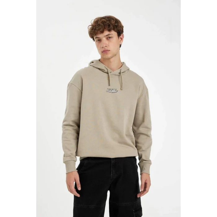 C6515 Marvel Avengers Boxy Fit Kapüşonlu Sırt Baskılı Sweatshirt