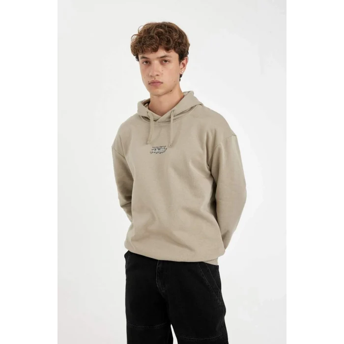 C6515 Marvel Avengers Boxy Fit Kapüşonlu Sırt Baskılı Sweatshirt